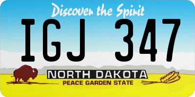 ND license plate IGJ347