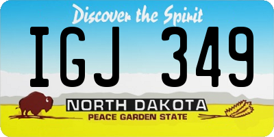 ND license plate IGJ349