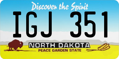ND license plate IGJ351