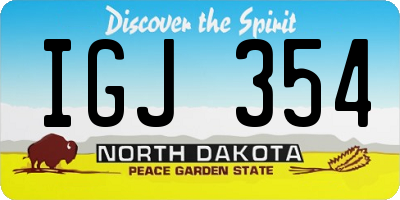 ND license plate IGJ354