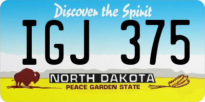 ND license plate IGJ375