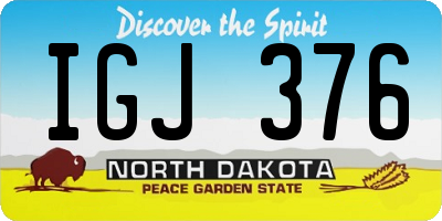 ND license plate IGJ376