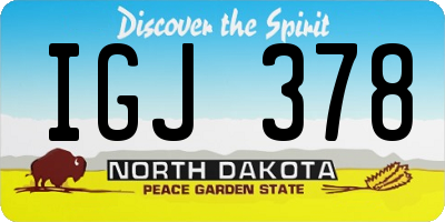 ND license plate IGJ378