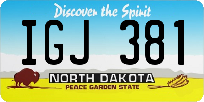 ND license plate IGJ381