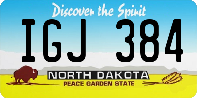 ND license plate IGJ384