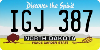 ND license plate IGJ387