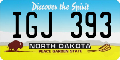 ND license plate IGJ393