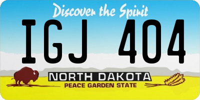 ND license plate IGJ404