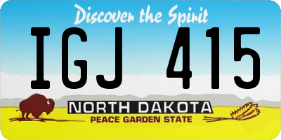 ND license plate IGJ415