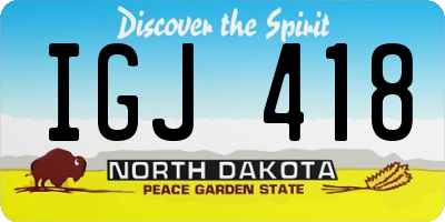 ND license plate IGJ418