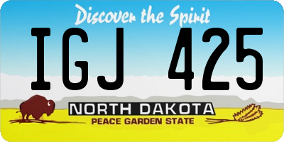 ND license plate IGJ425