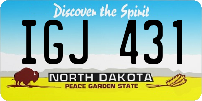 ND license plate IGJ431