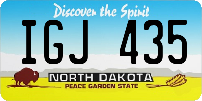 ND license plate IGJ435