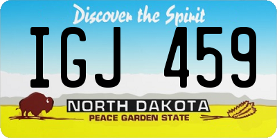 ND license plate IGJ459