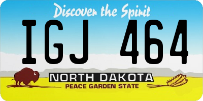 ND license plate IGJ464