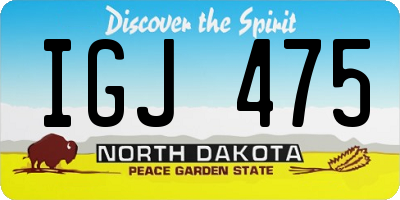 ND license plate IGJ475