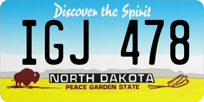 ND license plate IGJ478