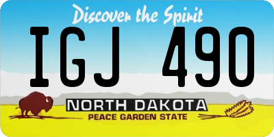 ND license plate IGJ490