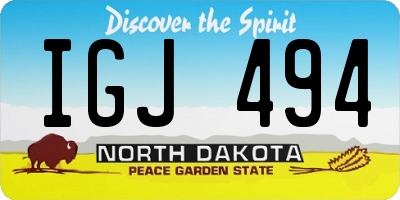 ND license plate IGJ494