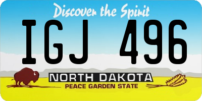 ND license plate IGJ496
