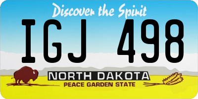 ND license plate IGJ498