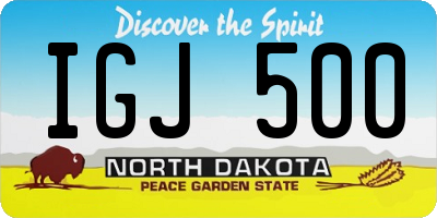 ND license plate IGJ500