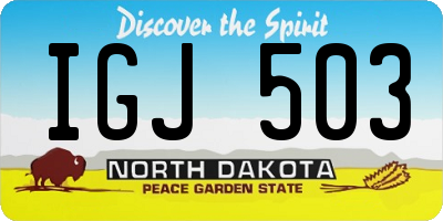 ND license plate IGJ503