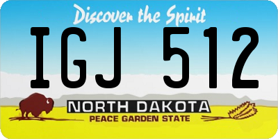 ND license plate IGJ512