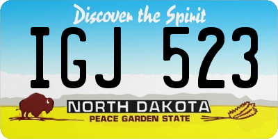 ND license plate IGJ523