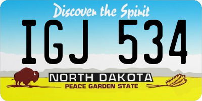 ND license plate IGJ534
