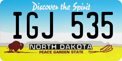 ND license plate IGJ535