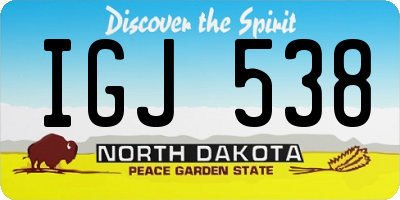 ND license plate IGJ538