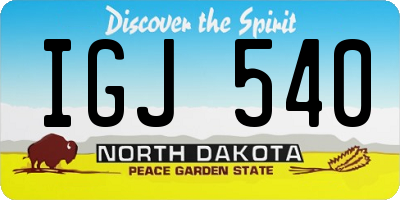ND license plate IGJ540