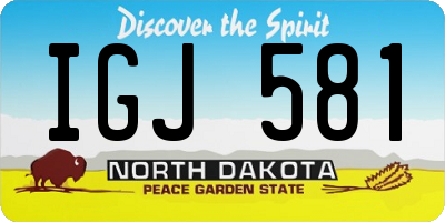 ND license plate IGJ581