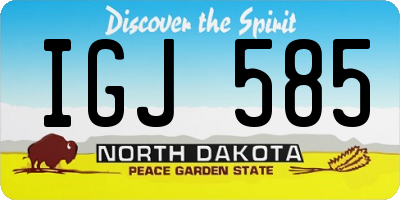 ND license plate IGJ585