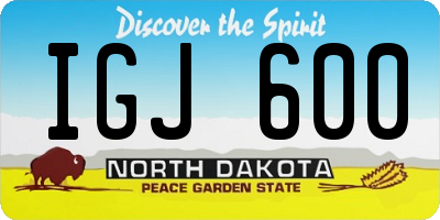 ND license plate IGJ600