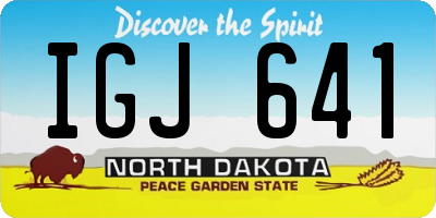 ND license plate IGJ641