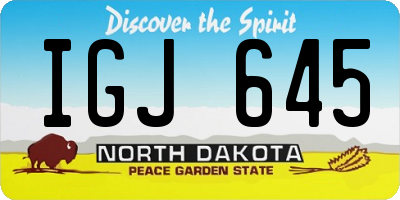 ND license plate IGJ645