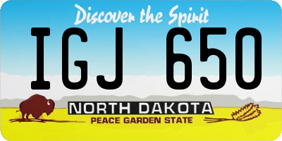 ND license plate IGJ650