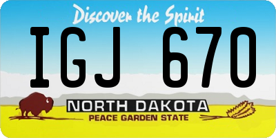 ND license plate IGJ670