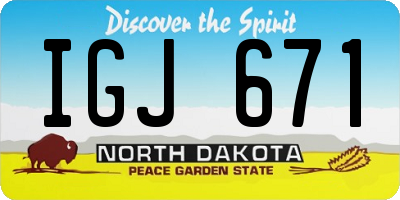 ND license plate IGJ671