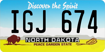 ND license plate IGJ674