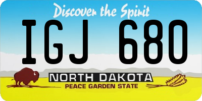ND license plate IGJ680