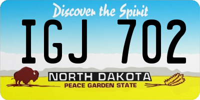 ND license plate IGJ702