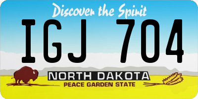 ND license plate IGJ704
