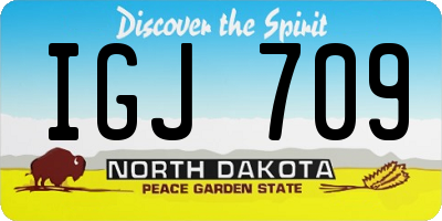 ND license plate IGJ709