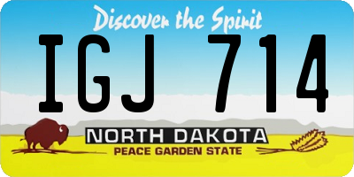 ND license plate IGJ714