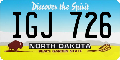 ND license plate IGJ726