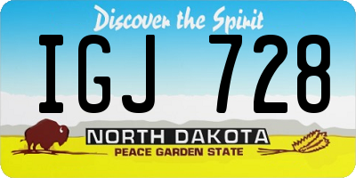 ND license plate IGJ728