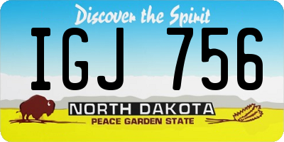 ND license plate IGJ756